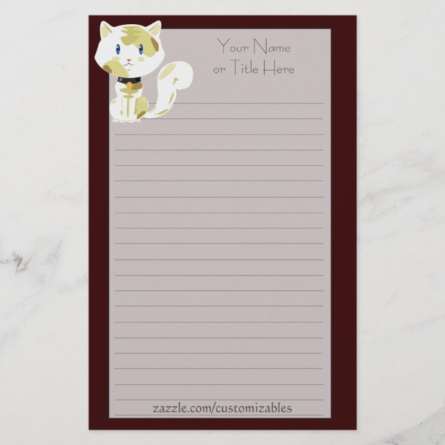 Kaliko-Katzen-Briefpapier Briefpapier (Vorderseite)