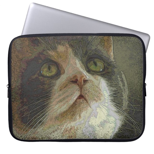 Kaliko-Katzen-Gesicht Laptopschutzhülle (Vorderseite)
