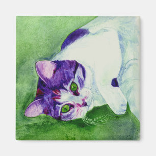 Kaliko-Katzen-Magnet - "Grün-Mit Augen Mädchen " Magnet