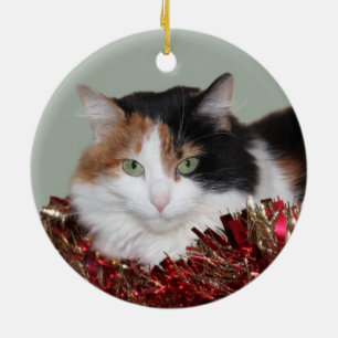 Kaliko-Miezekatze Weihnachten Keramik Ornament