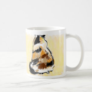 Kalikokatze von der Rückseite Kaffeetasse