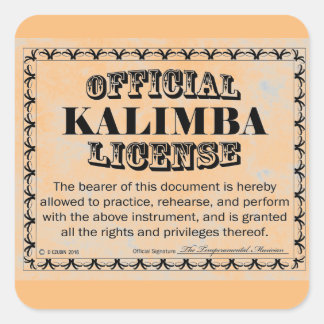 Kalimba License Square Aufkleber