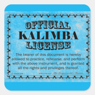 Kalimba License Square Aufkleber