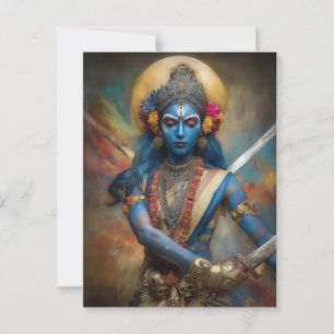 Kalis Kriegermeditation: Göttin Shakti Malerei Postkarte