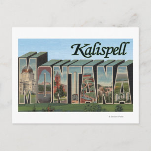 Kalispell, Montana - Große Buchstabenszenen Postkarte