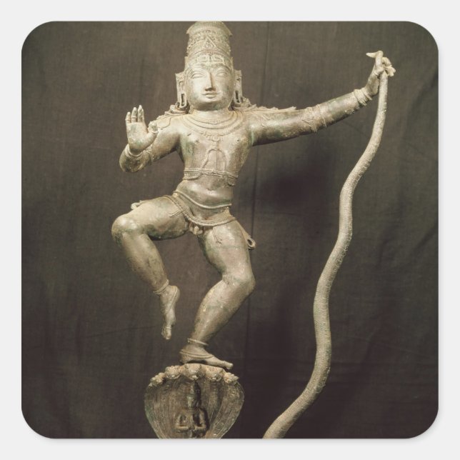 Kaliya Krishna Quadratischer Aufkleber (Vorderseite)