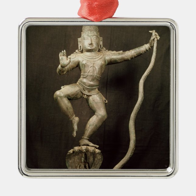 Kaliya Krishna Silbernes Ornament (Vorne)