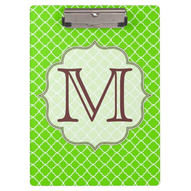 KalkGreen Quarterfolie Latti Monogram Clip Board Klemmbrett (Vorderseite)