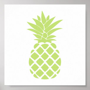 Kalkgrün dekorative Ananas-Form Poster
