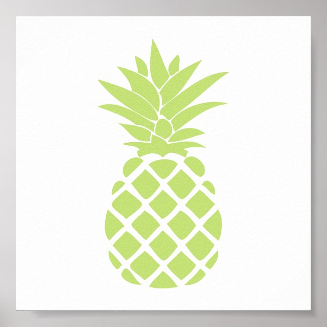 Kalkgrün dekorative Ananas-Form Poster (Vorne)