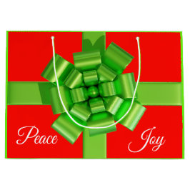 Kalkgrün-überfüllte Bow-Geschenktasche Große Geschenktüte