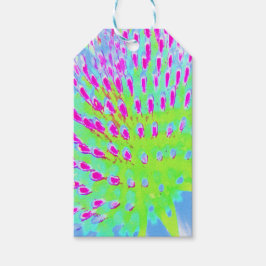 Kalkgrün und Lila Abstrakte Kone-Blume Geschenkanhänger