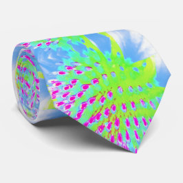 Kalkgrün und Lila Abstrakte Kone-Blume Krawatte