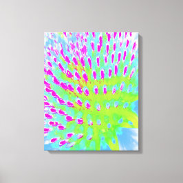 Kalkgrün und Lila Abstrakte Kone-Blume Leinwanddruck