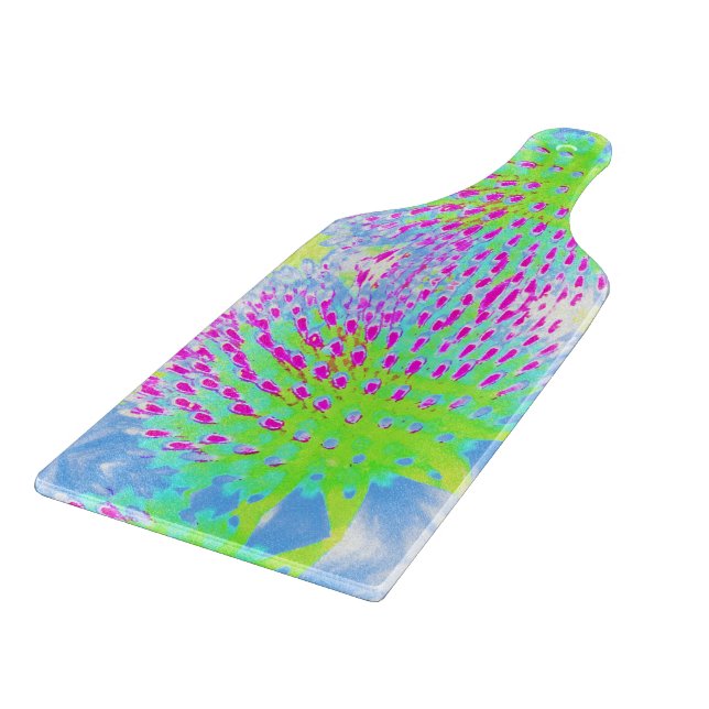 Kalkgrün und Lila Abstrakte Kone-Blume Schneidebrett (Ecke)
