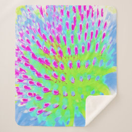 Kalkgrün und Lila Abstrakte Kone-Blume Sherpadecke