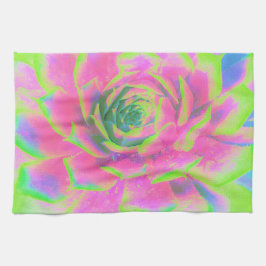 Kalkgrün und rosa Sukkulent Sedum Rosette Geschirrtuch