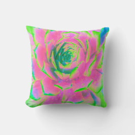 Kalkgrün und rosa Sukkulent Sedum Rosette Kissen