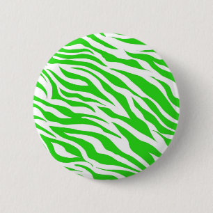 Kalkgrün, weiß Zebra Streifen Wild Animal Prints Button