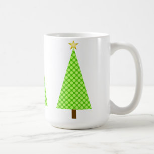 Kalkgrüne Polka Punkt moderner Weihnachtsbaum Kaffeetasse