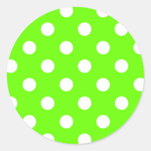 Kalkgrüne Polka punktet Nageldesign für die Feder Runder Aufkleber