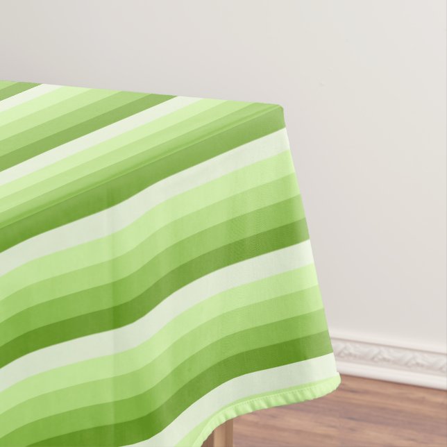 Kalkgrüne Schattenstreifen Tischdecke (Beispiel)