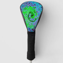 Kalkgrüner Groovy Abstrakt Retro Liquid Swirl Golf Headcover