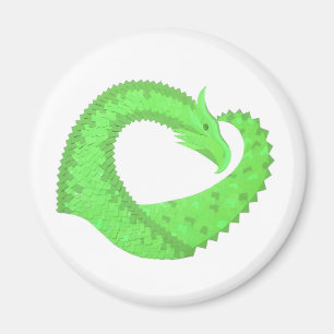Kalkgrüner Herzdrache auf Weiß Magnet