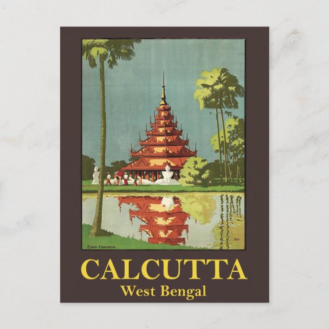 Kalkutta, die Hauptstadt West Bengalisch, Indien Postkarte (Vorderseite)