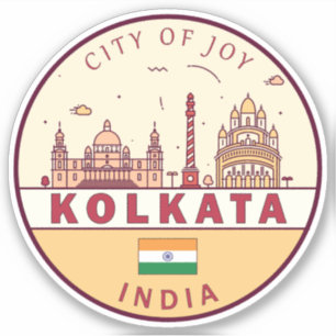 Kalkutta India City Skyline Emblem Aufkleber