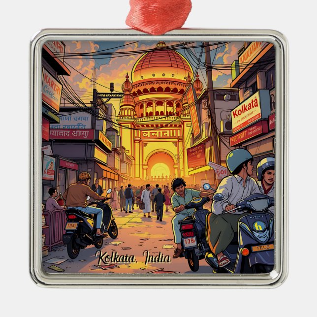 Kalkutta, Indien Ornament Aus Metall (Vorne)