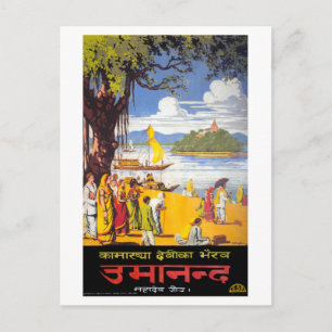 Kalkutta, Indien - Vintage Travel Poster Postkarte