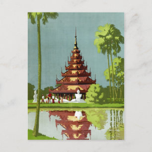Kalkutta Vintage Reiseplakat Restauriert Postkarte