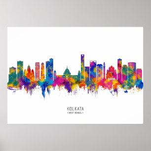 Kalkutta West Bengalisch Skyline Poster