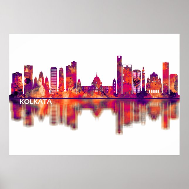 Kalkutta West Bengalisch Skyline Poster (Vorne)