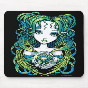"Kallan" grüner Lotus Wasser-Engel Mousepad