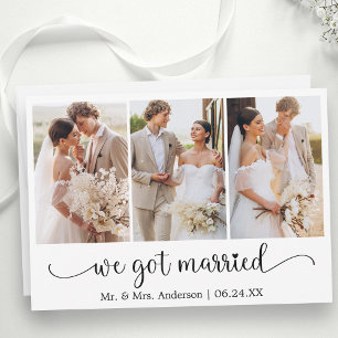 Kalligrafie 3 Foto Herz Wir haben geheiratet Ankündigung