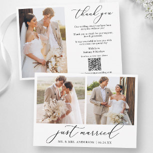 Kalligrafie 3 Foto Hochzeit QR Code Heiratsurkunde Dankeskarte