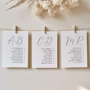 Kalligrafie Alphabetische Hochzeit Sitzkarte Einladung