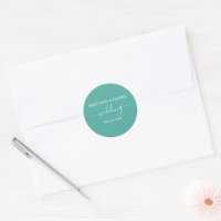 Kalligrafie-Aquamarine Hochzeiten-Umschlag Aufkleb