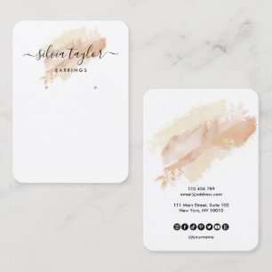 Kalligrafie Art Ohrring-Display-Karte beige Visitenkarte