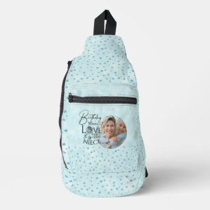 Kalligrafie Benutzerdefiniertes Foto Geburtstag Fü Crossbody Bag