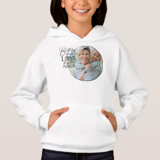 Kalligrafie Benutzerdefiniertes Foto Geburtstag fü Hoodie
