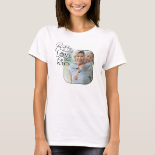 Kalligrafie Benutzerdefiniertes Foto Geburtstag Fü T-Shirt