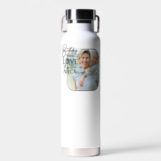 Kalligrafie Benutzerdefiniertes Foto Geburtstag fü Trinkflasche
