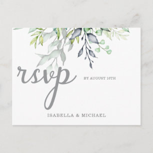 Kalligrafie Botanische Hochzeit Rsvp Postkarte