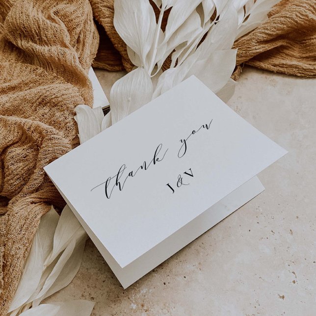 Kalligrafie Danke Classic Wedding Card J102 Karte (Von Creator hochgeladen)