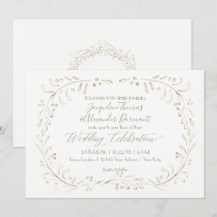 Kalligrafie des Kieferbodens Moderne einfache Wass Einladung