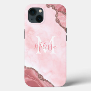 Kalligrafie des rosa Glitzer Case-Mate iPhone Hülle