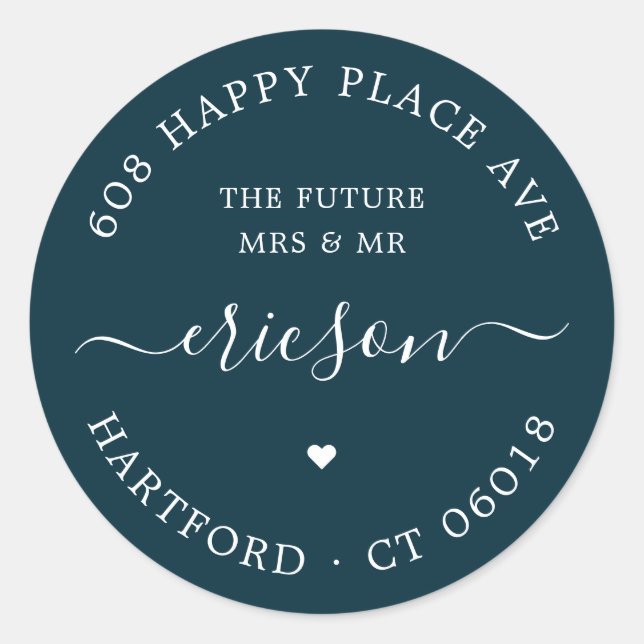 Kalligrafie Die zukünftige Hochzeitsstimmung - Rüc Runder Aufkleber (Vorderseite)